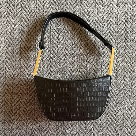DeMellier Handbags - DeMellier BERGEN BAG - CROC EFFECT BLACK